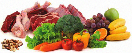 Thịt cá rau quả