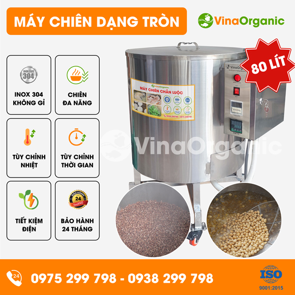 C080 - Máy chiên 80L (dạng tròn), chiên hành phi, gạo lứt