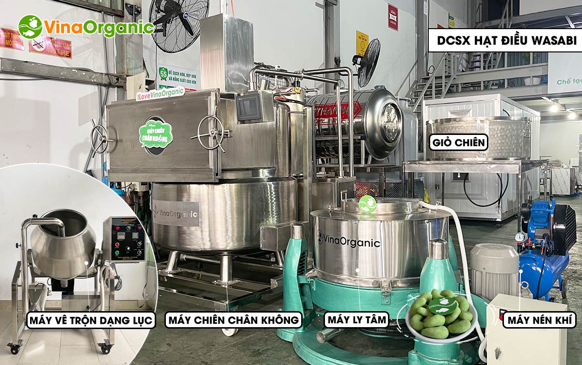 VinaOrganic cung cấp máy và công nghệ sản xuất hạt điều wasabi chất lượng cao. Hotline 0938299798 - 0975299798 - 0948299798 - 0766299798
