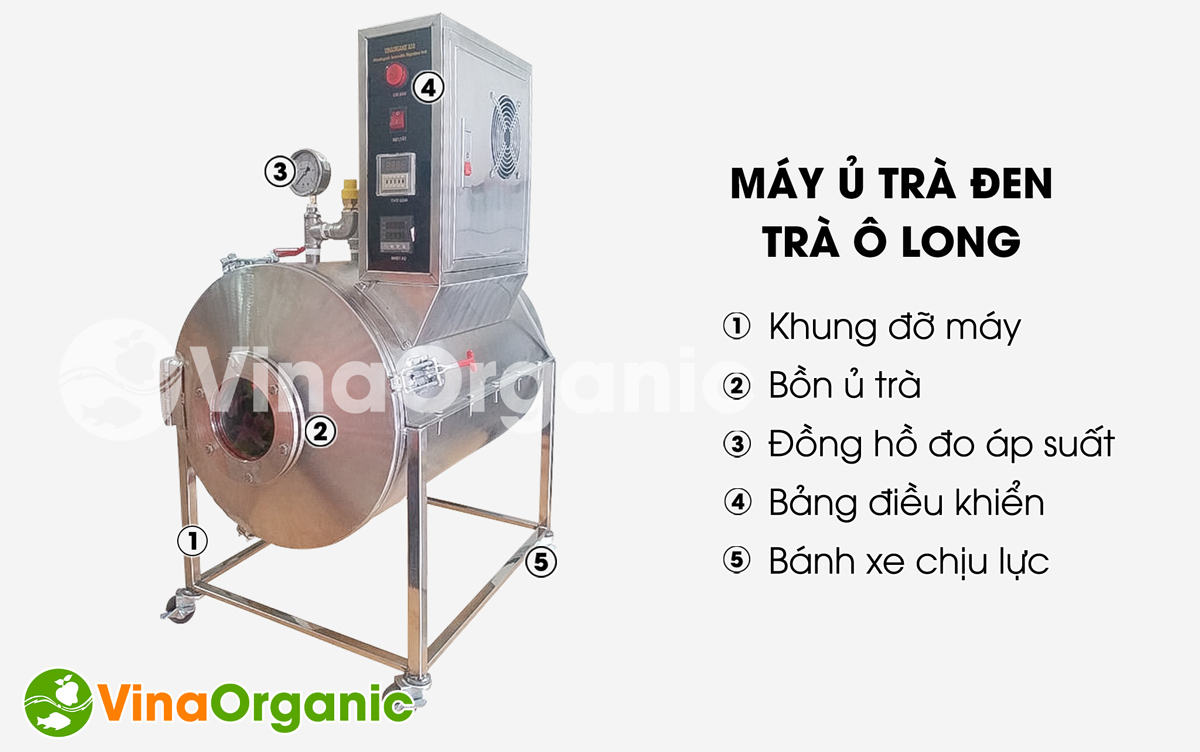 VinaOrganic xin giới thiệu máy ủ trà đen, trà olong 50L, u trà chất lượng cao. Liên hệ Hotline/Zalo: 0938 299 798 - 0975.299.798.