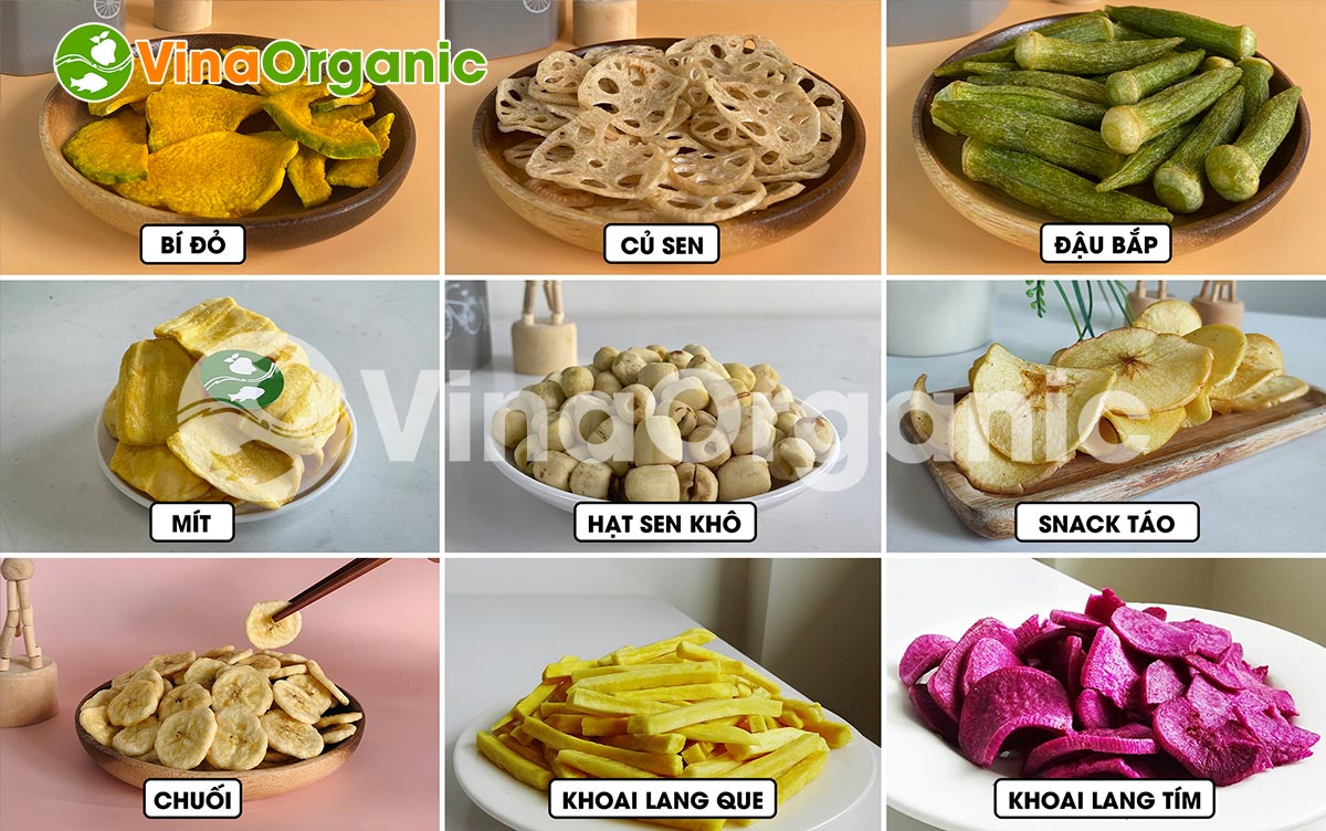Máy chiên chân không 3kg của VinaOrganic là giải pháp lý tưởng cho các cơ sở sản xuất quy mô nhỏ hoặc các doanh nghiệp muốn thử nghiệm sản phẩm chiên chân không. Với công suất mẻ 3kg, máy giúp sản xuất ra các sản phẩm giòn tan, giữ trọn hương vị và dinh dưỡng tự nhiên của nguyên liệu nhờ công nghệ chiên trong môi trường chân không.