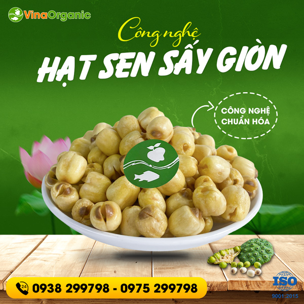 Chuyển giao công nghệ hạt sen sấy giòn (chiên chân không) VinaOrganic