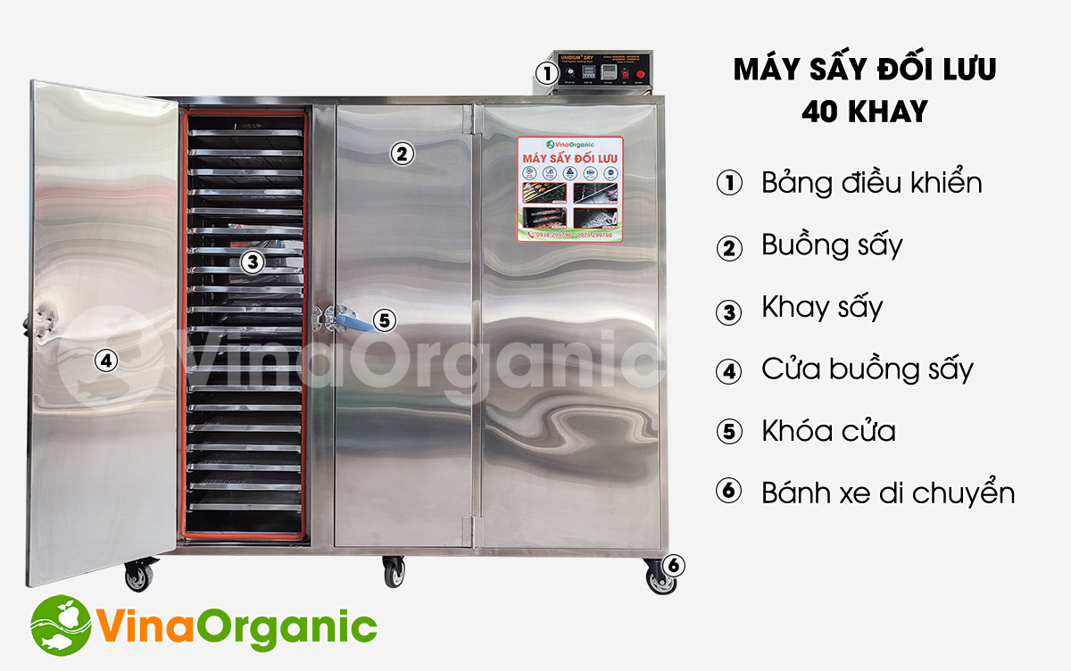 Máy sấy đối lưu 40 khay Model MS4044. Sấy khô, sấy dẻo đa dạng sản phẩm: trái cây, nông sản, cơm cháy... Hotline/Zalo: 0938299798 – 0975299798