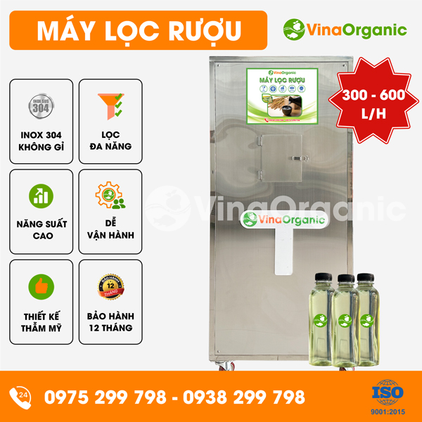 LR300 - Máy lọc rượu 300 - 600 lít/h, lọc độc tố rượu, lọc rượu trắng