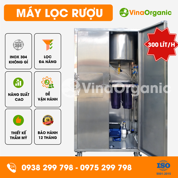 LR300 - Máy lọc rượu 300 lít/H, lọc độc tố rượu, lọc rượu trắng