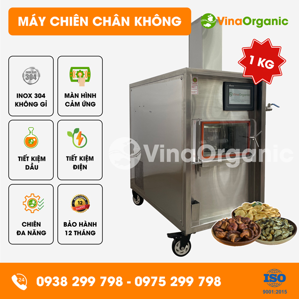 MC001 - Máy chiên chân không 1kg, chiên chuối, nấm giòn rụm