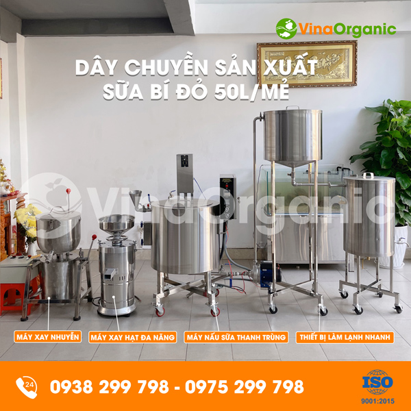 Dây chuyền sản xuất Sữa bí đỏ 50L thơm ngon, dinh dưỡng