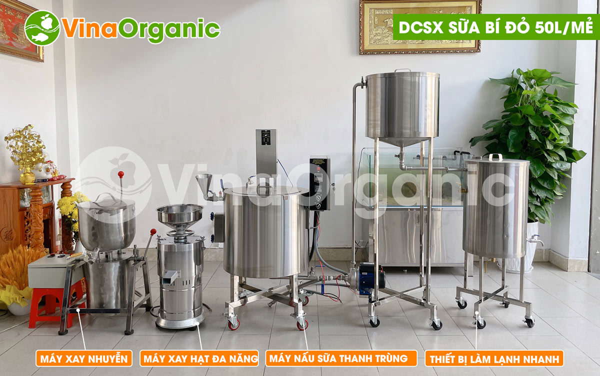VinaOrganic cung cấp dây chuyền sản xuất sữa bí đỏ 50L thanh trùng chất lượng cao, không tách lớp. Liên hệ Hotline: 0975299798 - 0938299798.