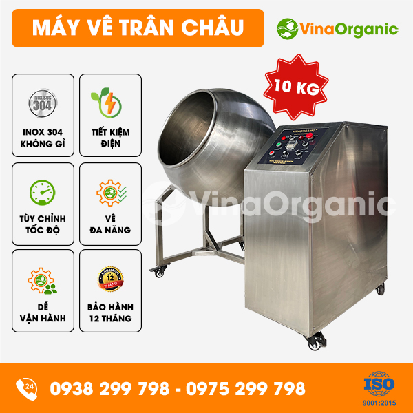 MVC10 - Máy vê trân châu 10kg, vê trân châu nhân củ năng, trân châu phô mai