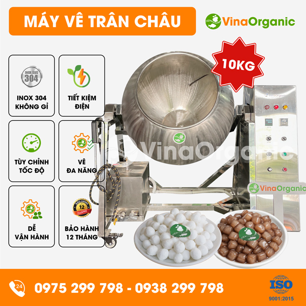 MVC10 - Máy vê trân châu 10kg, vê trân châu nhân củ năng, trân châu phô mai