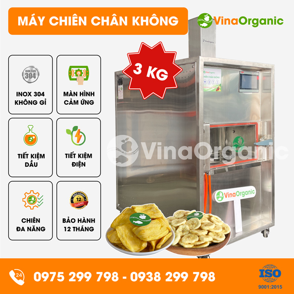 MC003 – Máy chiên chân không 3kg, chiên chuối sấy giòn, mít sấy giòn
