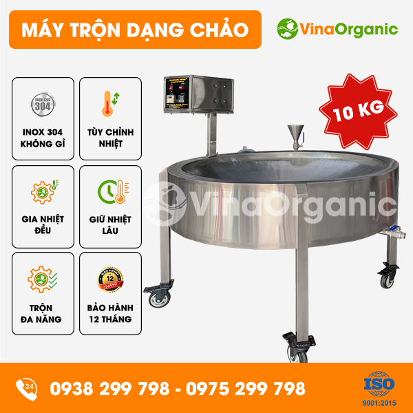 MTC10 - Máy trộn dạng chảo 10kg, trộn gia vị hạt điều tỏi ớt, phô mai