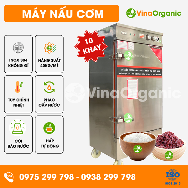 TC010 - Máy nấu cơm 10 khay, năng suất cao, bảo ôn cách nhiệt