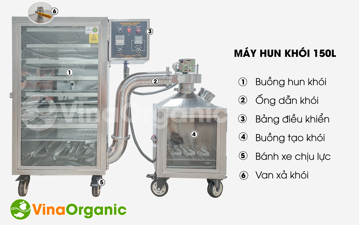 Cấu tạo máy hun khói 150L HK005, hun khói đa năng