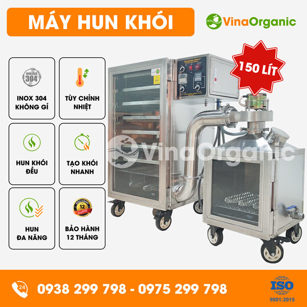 HK150 - Máy hun khói 150L, hun khói thịt, cá, xúc xích, lạp xưởng