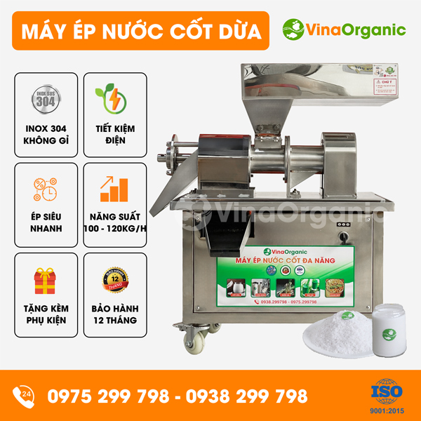 EDN001 - Máy ép nước cốt dừa năng suất 100 - 120kg/h