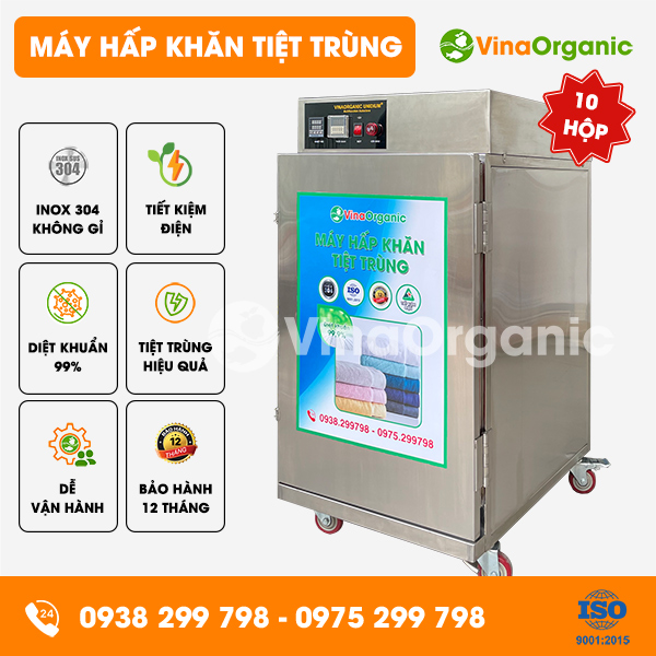 MHK1005 - Máy hấp khăn 10 hộp (5 khay), diệt khuẩn 99%, tiệt trùng hiệu quả