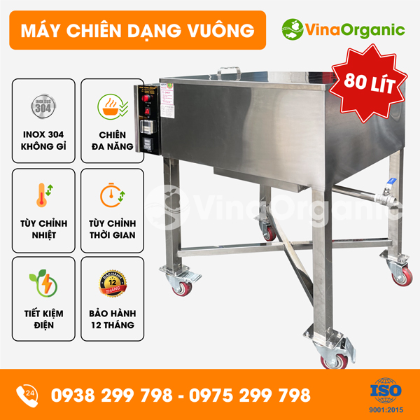 C080V - Máy chiên 80L (dạng vuông), chiên cơm cháy chà bông