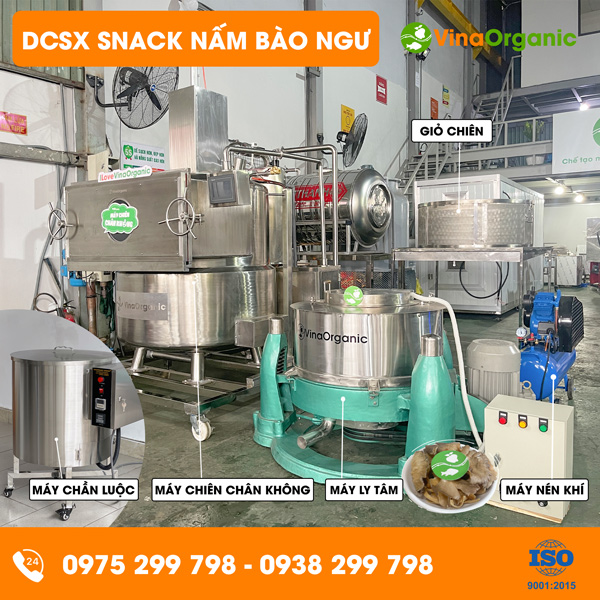 Dây chuyền sản xuất Snack Nấm bào ngư thơm ngon