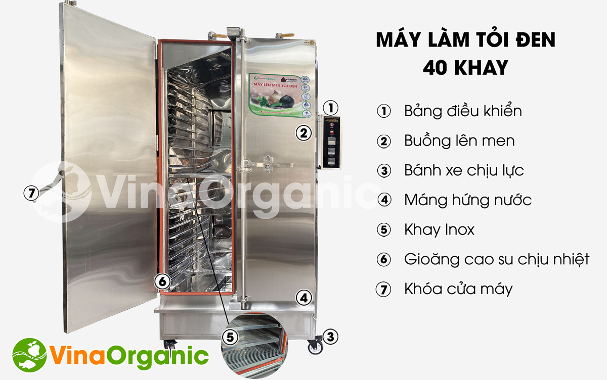 VG040 - Máy lên men tỏi đen 40 khay VGarlic năng suất 120kg/mẻ, vật liệu inox 304, tiết kiệm điện. Hotline/Zalo: 0938299798 – 0975299798