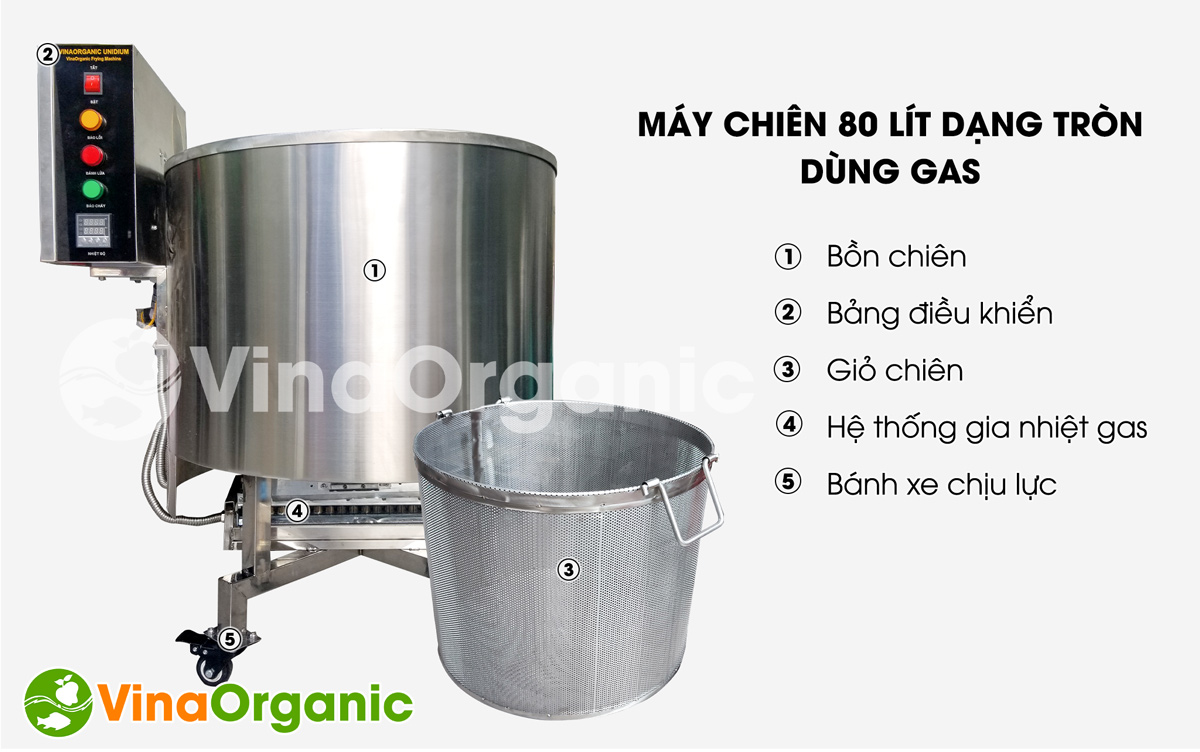 Máy chiên 80L đa năng model C080G, dùng gas gia nhiệt, điều khiển bằng điện 220V, Inox 304, tiết kiệm điện. Hotline/Zalo 0938299798 - 0975299798