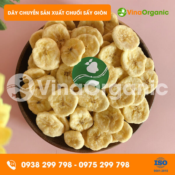 Dây chuyền sản xuất chuối sấy giòn năng suất 10kg/mẻ, thơm ngon, giòn rụm