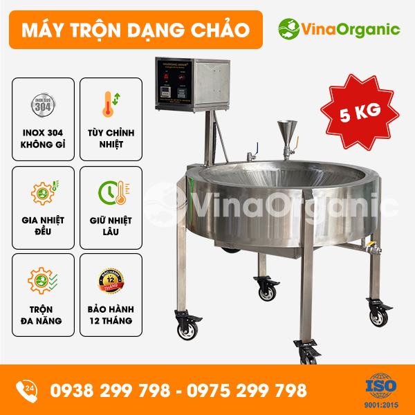 MTC05 - Máy trộn dạng chảo 5kg, trộn gia vị khô gà, khô bò