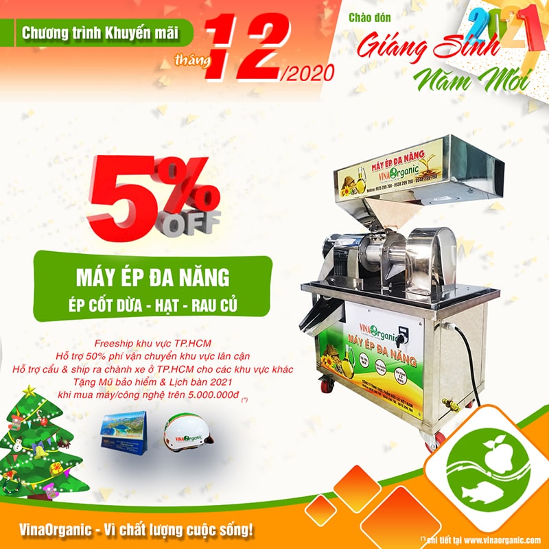 Chương trình ưu đãi khủng tháng 12, giảm giá sâu và quà tặng kèm hấp dẫn từ VinaOrganic. Hotline tư vấn 0938299798 - 0975299798 - 0948299798