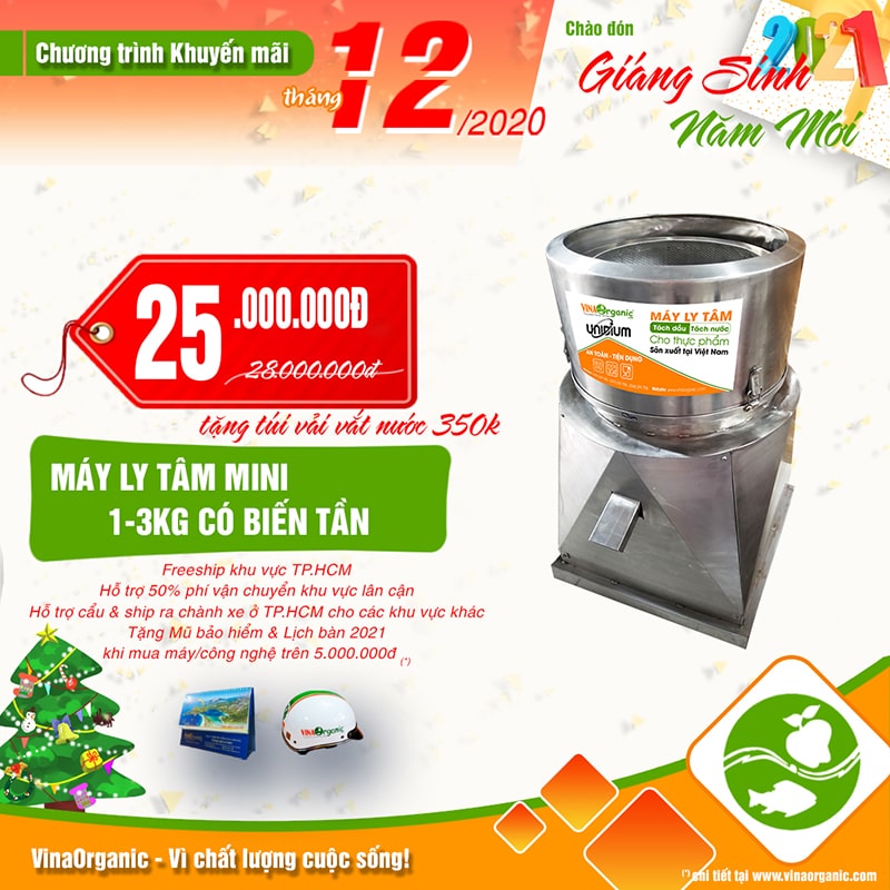 Chương trình ưu đãi khủng tháng 12, giảm giá sâu và quà tặng kèm hấp dẫn từ VinaOrganic. Hotline tư vấn 0938299798 - 0975299798 - 0948299798