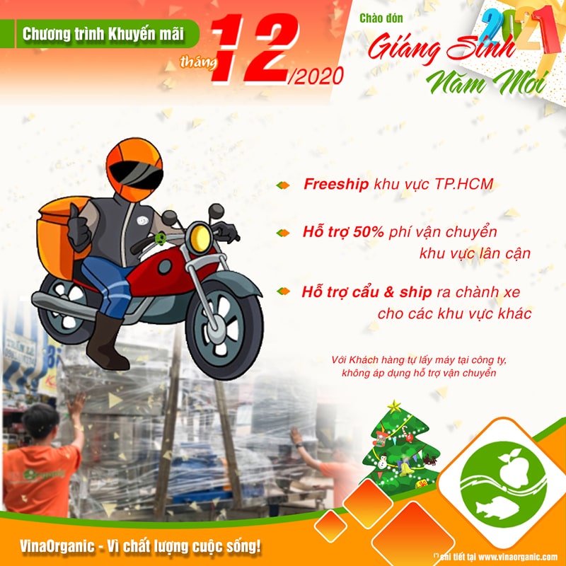 Chương trình ưu đãi khủng tháng 12, giảm giá sâu và quà tặng kèm hấp dẫn từ VinaOrganic. Hotline tư vấn 0938299798 - 0975299798 - 0948299798