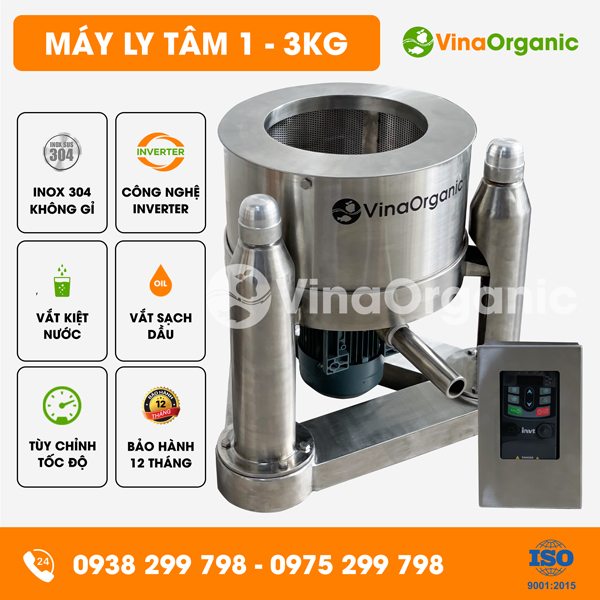 LT3015X -  Máy ly tâm 1 - 3kg, full Inox 304, quay đến 1450 vòng/phút