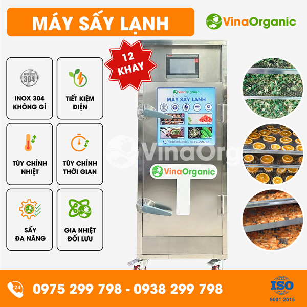 MSL1244 - Máy sấy lạnh 12 khay (40x40cm) sấy thảo dược, sấy trái cây