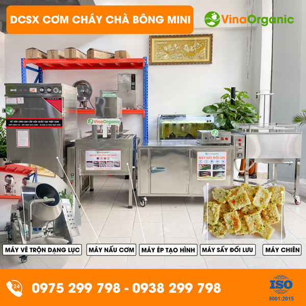 Dây chuyền sản xuất Cơm cháy chà bông mini, Snack cơm cháy giòn rụm, vị đậm đà