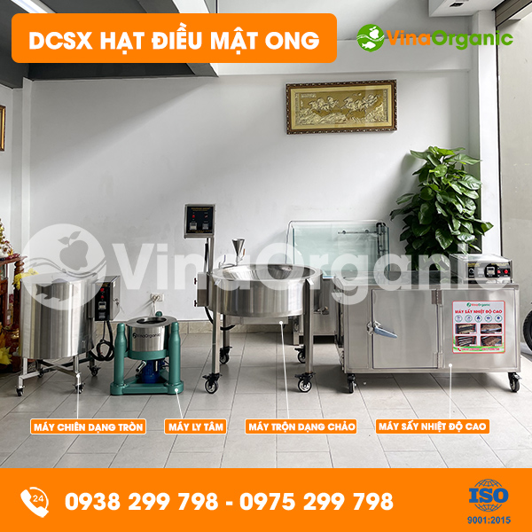 Dây chuyền sản xuất Hạt điều tẩm mật ong năng suất 10kg/mẻ