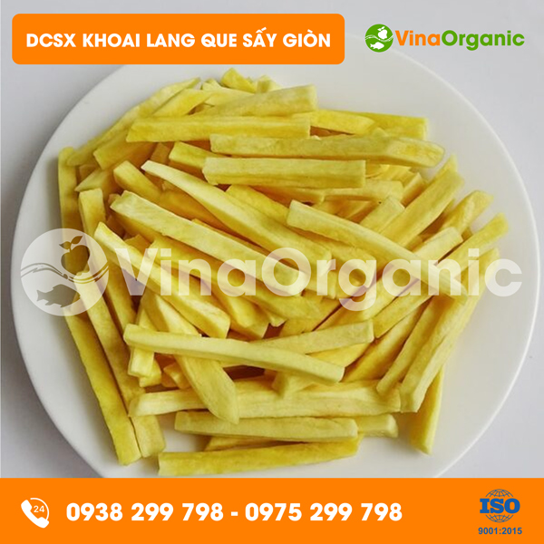 Dây chuyền sản xuất Khoai lang que sấy giòn năng suất 10kg/mẻ, giòn tan
