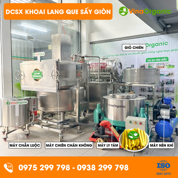 Dây chuyền sản xuất Khoai lang que sấy giòn thơm ngon hấp dẫn