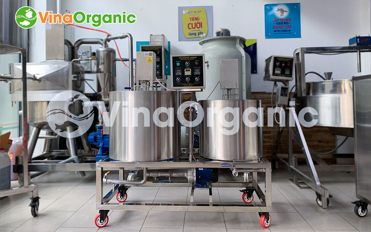 VinaOrganic cung cấp dây chuyền sản xuất sữa chua túi năng suất 50L/mẻ, inox 304, tiết kiệm điện. Hotline/zalo: 0938299798 - 0975299798