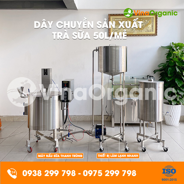 Dây chuyền sản xuất trà sữa năng suất 50L/mẻ, trà thảo mộc tự nhiên