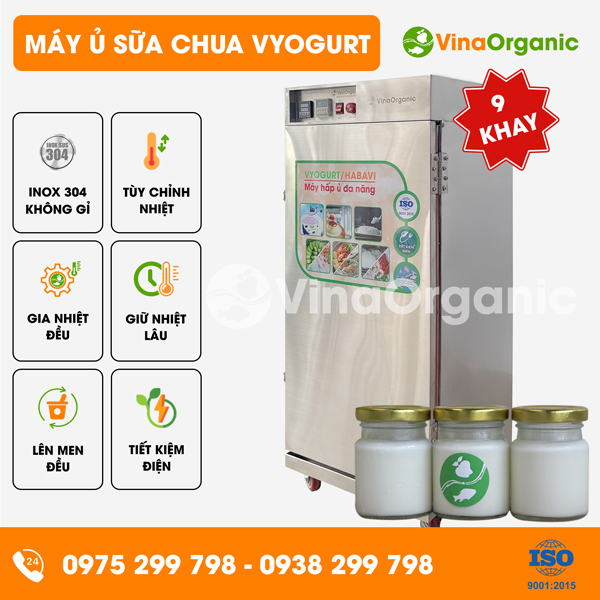 HV009 - Máy ủ sữa chua VYogurt 9 khay (40x40cm), ủ 45L/mẻ