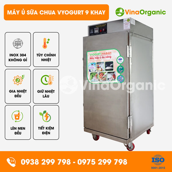HV009 - Máy ủ sữa chua VYogurt 9 khay (40x40cm), ủ 45L/mẻ