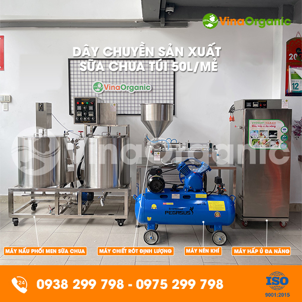 Dây chuyền sản xuất Sữa chua túi từ 50L/mẻ thơm ngon, sánh mịn