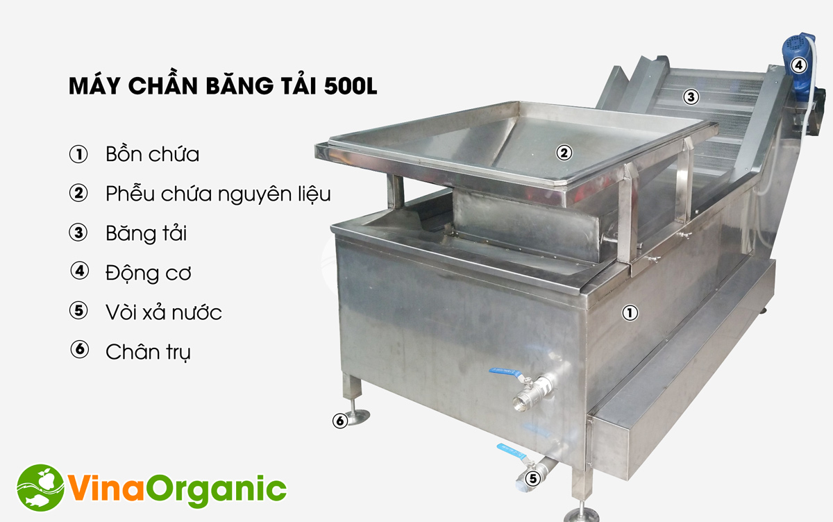Máy chần băng tải model CBT-500 của VinaOrganic. Thiết bị chần thực phẩm hiện đại bật nhất hiện nay. Liên hệ Hotline: 0938299798 – 0975299798.