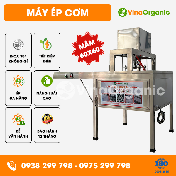 EC060 - Máy ép cơm (mâm 60x60cm), ép cơm cháy chà bông, cơm cháy mắm hành
