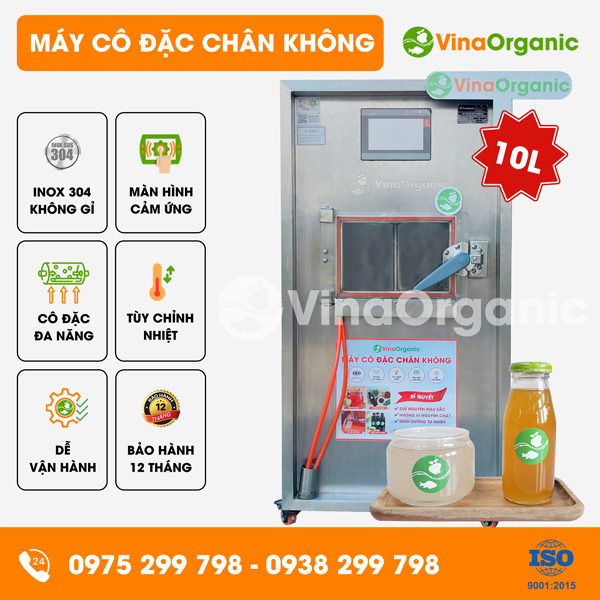 VC010 - Máy cô đặc chân không 10L, cô đặc mật hoa dừa, nước xốt