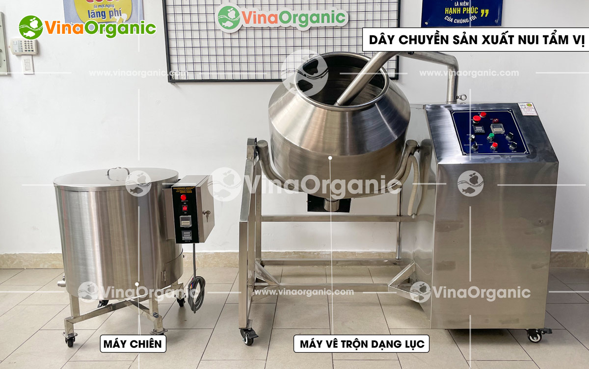 VinaOrganic chuyển giao máy và công nghệ sản xuất nui tẩm vị lá chanh cay mặn ngọt hài hòa. Hotline 0938299798 - 0975299798.