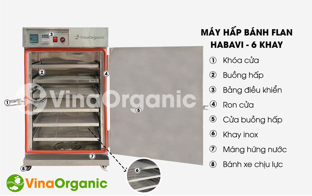 Máy hấp ủ đa năng Habavi 6 khay HV006 tích hợp nhiều chức năng: ủ sữa chua, hấp bánh flan, hấp bánh bao,... Hotline/Zalo: 0938299798 – 0975299798