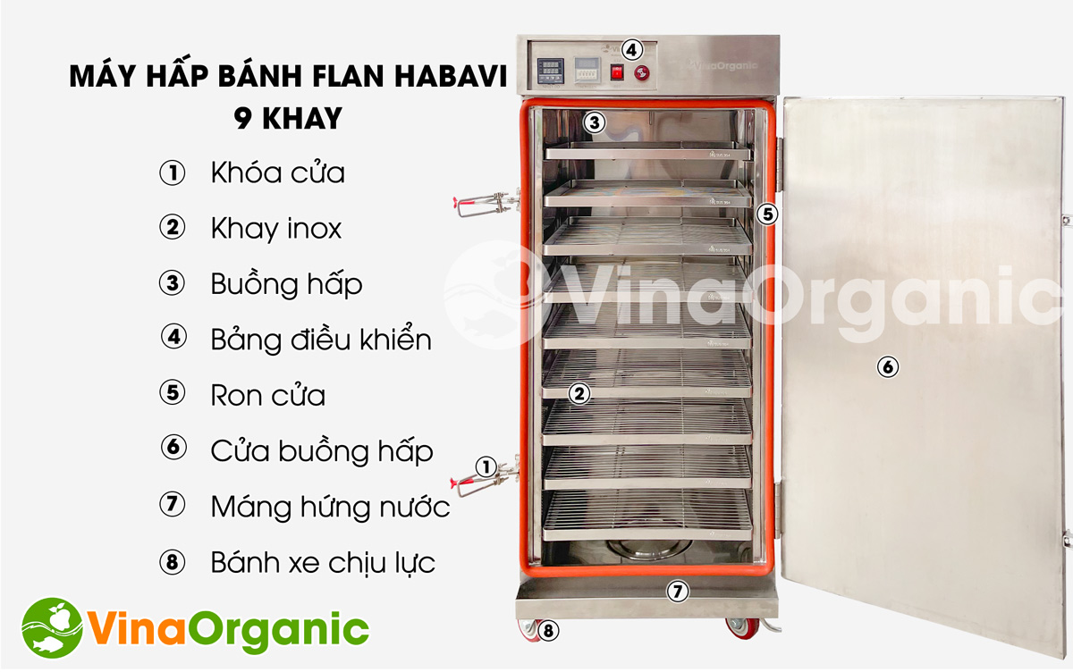 Máy hấp ủ đa năng Habavi 9 khay HV009 tích hợp nhiều chức năng: ủ sữa chua, hấp bánh flan, hấp bánh bao,... Hotline/Zalo: 0938299798 – 0975299798