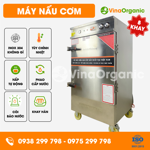 TC008 - Máy nấu cơm 8 khay, hấp tự động, phao cấp nước liên tục