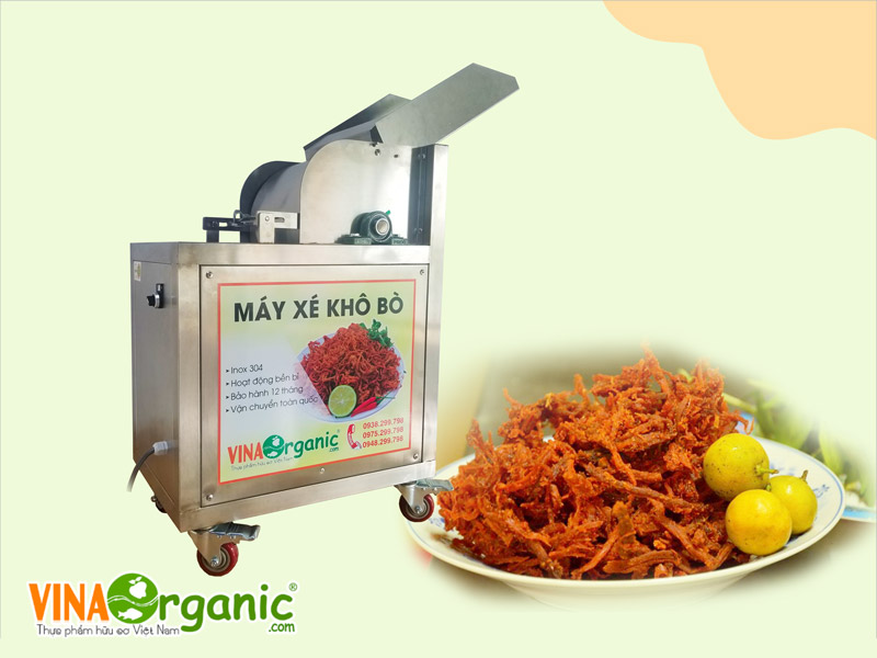 Lựa chọn máy xé khô bò của VinaOrganic trong quá trình sản xuất khô bò giúp tăng năng suất và chất lượng của sản phẩm của bạn.