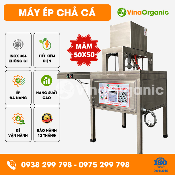 EC050 - Máy ép chả cá (mâm 50x50cm), ép siêu năng suất, tiết kiệm điện